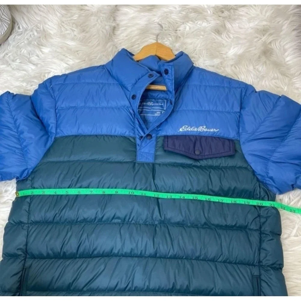 New Eddie Bauer Stratuslite Down Snap Jacket Mens Medium Puffer